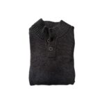 Pull col montant à boutons NZA New Zealand Auckland homme marron chiné taille M — vue 2