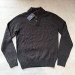 Pull col montant à boutons NZA New Zealand Auckland homme marron chiné taille M — vue 3
