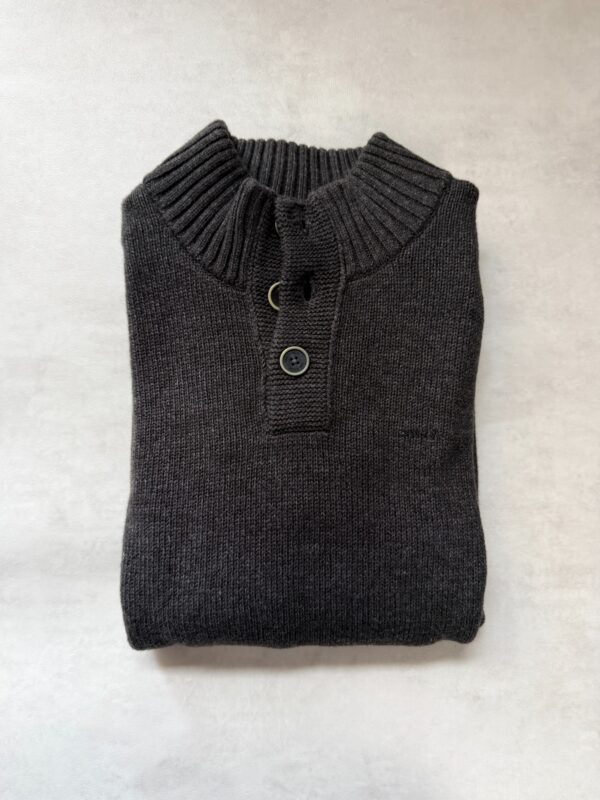Pull col montant à boutons NZA New Zealand Auckland homme marron chiné taille M — vue 10