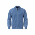 Gilet zippé en maille NZA New Zealand Auckland homme bleu chiné taille L