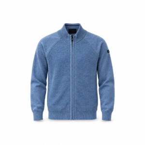 Gilet zippé en maille NZA New Zealand Auckland homme bleu chiné taille L