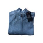 Gilet zippé en maille NZA New Zealand Auckland homme bleu chiné taille L — vue 2