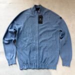 Gilet zippé en maille NZA New Zealand Auckland homme bleu chiné taille L — vue 3