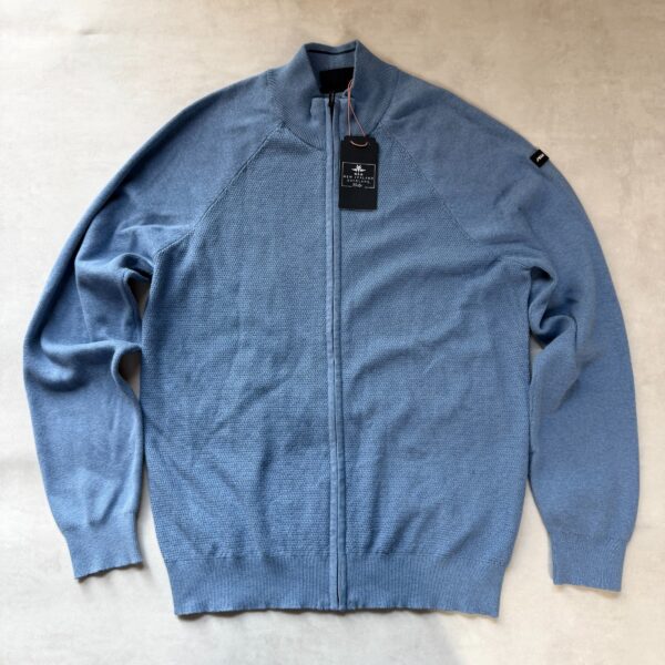 Gilet zippé en maille NZA New Zealand Auckland homme bleu chiné taille L — vue 3
