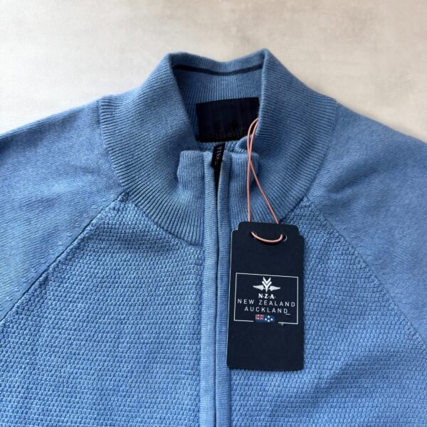 Gilet zippé en maille NZA New Zealand Auckland homme bleu chiné taille L — vue 5