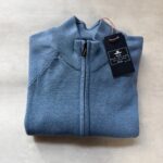 Gilet zippé en maille NZA New Zealand Auckland homme bleu chiné taille L — vue 9