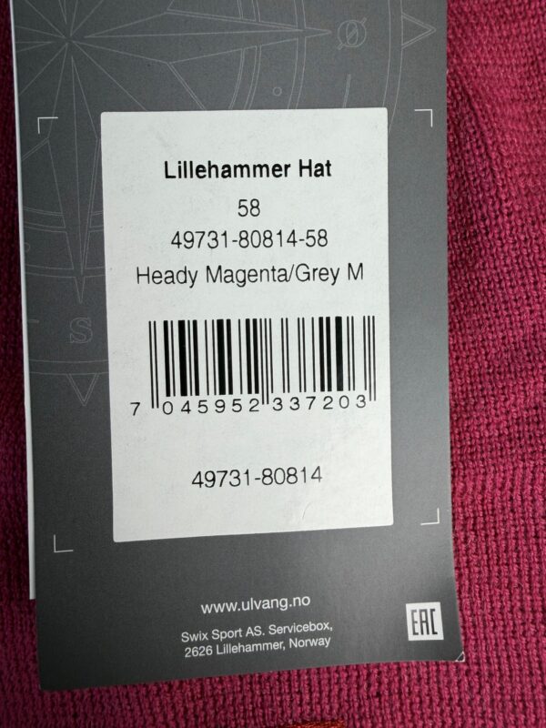 Bonnet Ulvang Lillehammer Hat unisexe bordeaux taille 58 (M) — vue 5