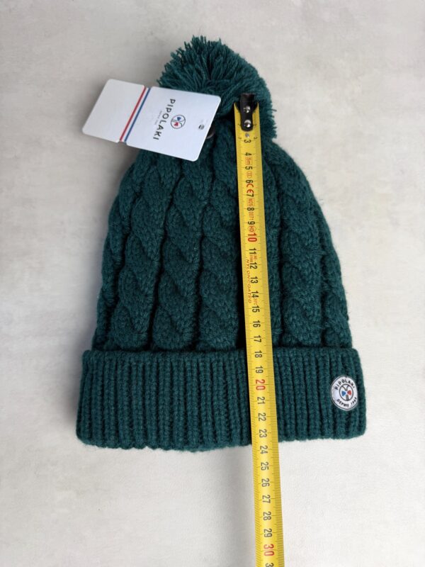 Bonnet à pompon Pipolaki Gstaad vert sapin — vue 4