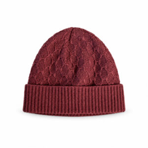 Bonnet en maille Blanc Bonnet bordeaux
