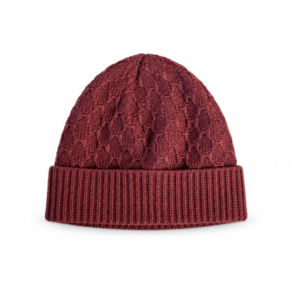Bonnet en maille Blanc Bonnet bordeaux