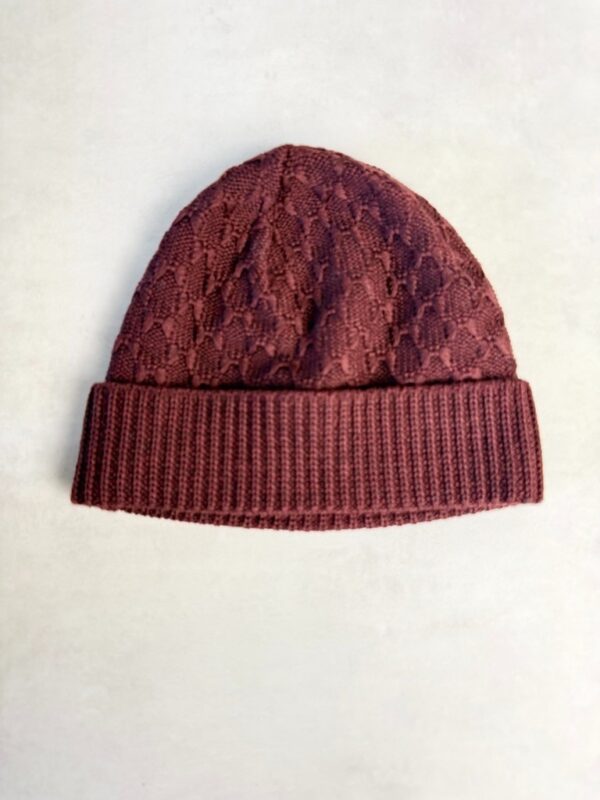 Bonnet en maille Blanc Bonnet bordeaux — vue 2