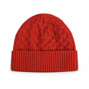 Bonnet en maille Blanc Bonnet rouge
