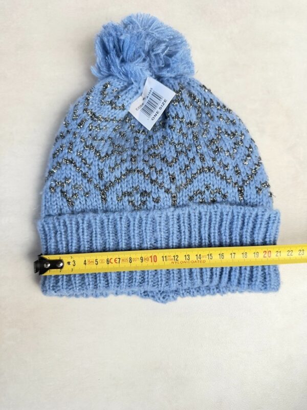 Bonnet à pompon Hawkins Collection femme bleu ciel taille TU — vue 3