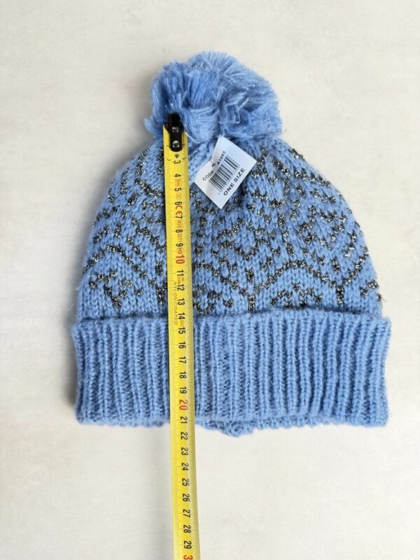 Bonnet à pompon Hawkins Collection femme bleu ciel taille TU — vue 4