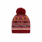 Bonnet à pompon Life is Beautiful femme bordeaux taille TU