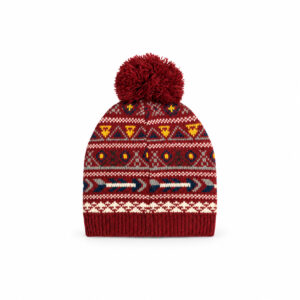 Bonnet à pompon Life is Beautiful femme bordeaux taille TU