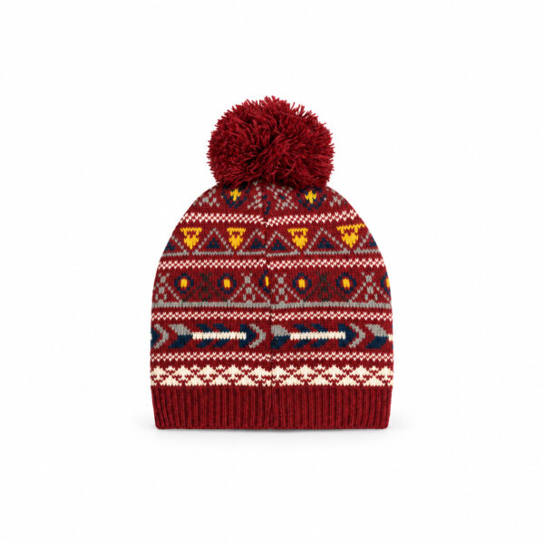 Bonnet à pompon Life is Beautiful femme bordeaux taille TU