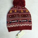 Bonnet à pompon Life is Beautiful femme bordeaux taille TU — vue 3
