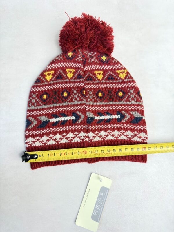 Bonnet à pompon Life is Beautiful femme bordeaux taille TU — vue 4
