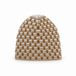 Bonnet tricoté doublé polaire unisexe beige/blanc cassé