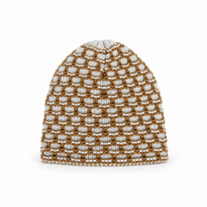 Bonnet tricoté doublé polaire unisexe beige/blanc cassé
