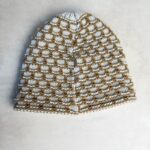 Bonnet tricoté doublé polaire unisexe beige/blanc cassé — vue 2