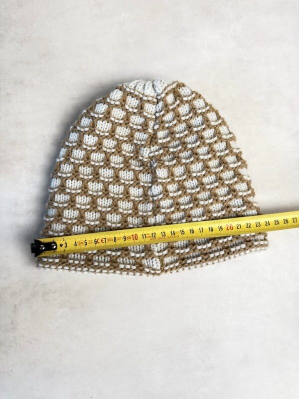 Bonnet tricoté doublé polaire unisexe beige/blanc cassé — vue 3