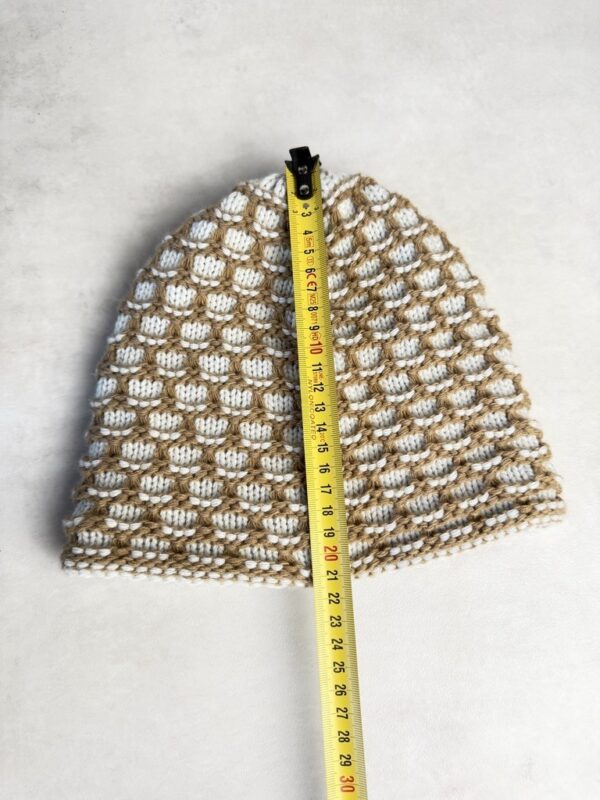 Bonnet tricoté doublé polaire unisexe beige/blanc cassé — vue 4