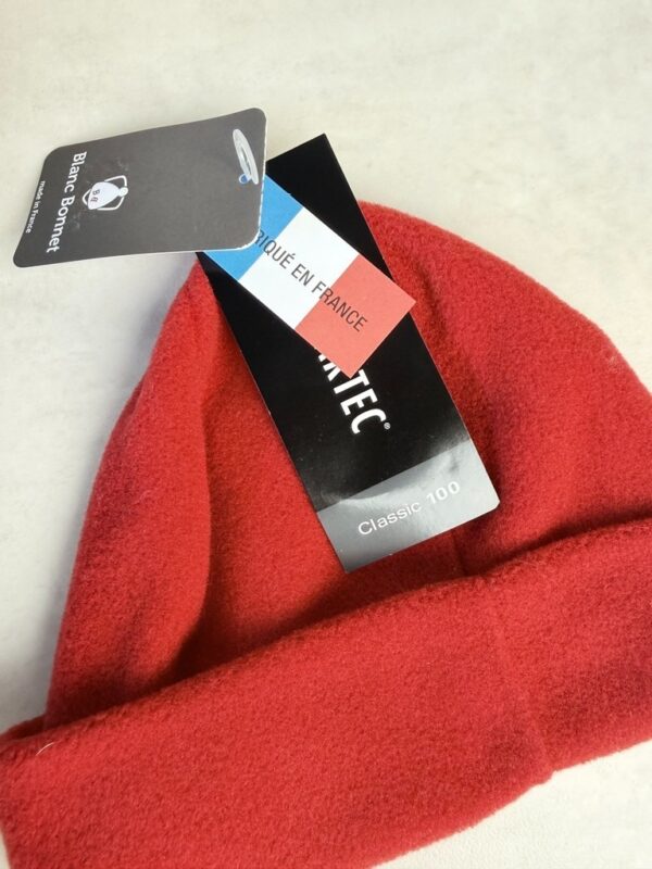 Bonnet polaire Blanc Bonnet unisexe rouge — vue 3