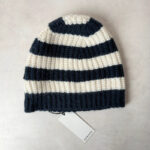 Bonnet en maille Aymara Denis unisexe bleu marine taille L