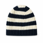 Bonnet en maille Aymara Denis unisexe bleu marine taille L