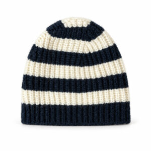 Bonnet en maille Aymara Denis unisexe bleu marine taille L
