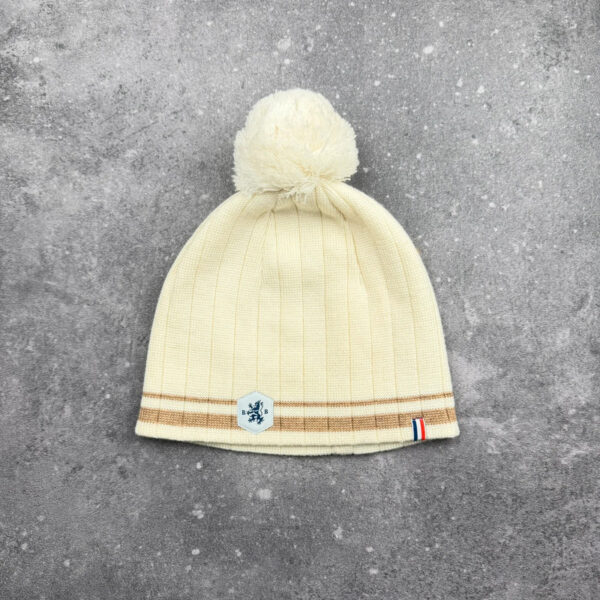 Bonnet à pompon Blanc Bonnet unisexe écru taille TU — vue 2