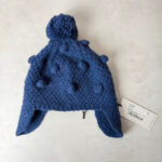 Bonnet à pompon avec cache-oreilles Aymara Luca unisexe bleu indigo taille M — vue 2