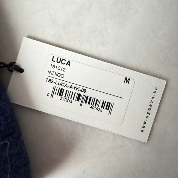 Bonnet à pompon avec cache-oreilles Aymara Luca unisexe bleu indigo taille M — vue 3