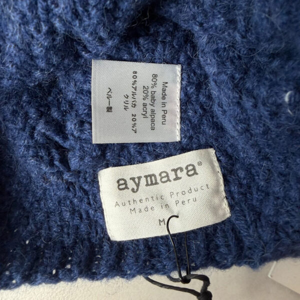 Bonnet à pompon avec cache-oreilles Aymara Luca unisexe bleu indigo taille M — vue 4