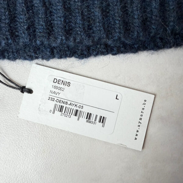 Bonnet à pompon avec cache-oreilles Aymara Luca unisexe bleu indigo taille M — vue 5