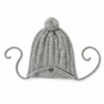 Bonnet bébé à pompon Aymara SOL gris taille XXS