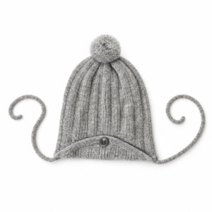 Bonnet bébé à pompon Aymara SOL gris taille XXS