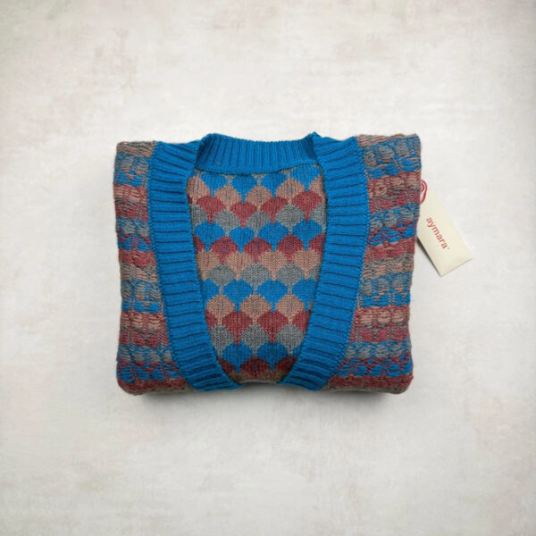 Gilet en maille boutonné Aymara Silva femme bleu taille L — vue 2