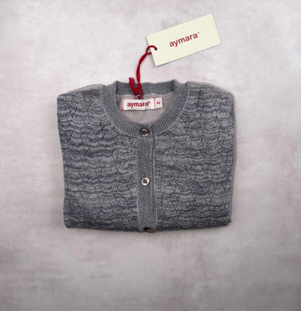 Gilet enfant Aymara Lilla unisexe gris chiné métallisé taille 4 ans — vue 2