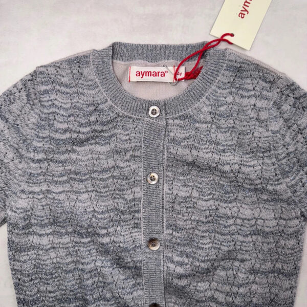 Gilet enfant Aymara Lilla unisexe gris chiné métallisé taille 4 ans — vue 14