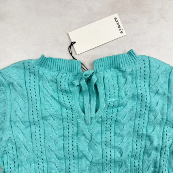 Pull à col rond enfant Aymara Nele turquoise taille 116 — vue 4