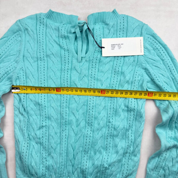 Pull à col rond enfant Aymara Nele turquoise taille 116 — vue 8