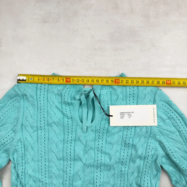 Pull à col rond enfant Aymara Nele turquoise taille 116 — vue 12