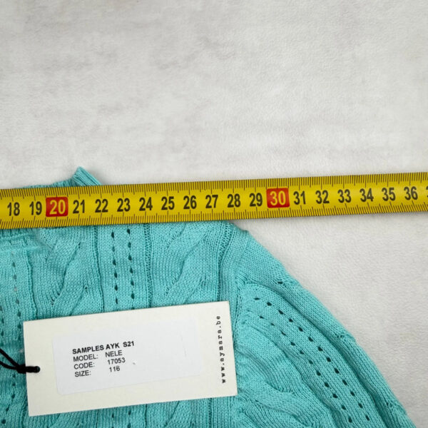 Pull à col rond enfant Aymara Nele turquoise taille 116 — vue 13