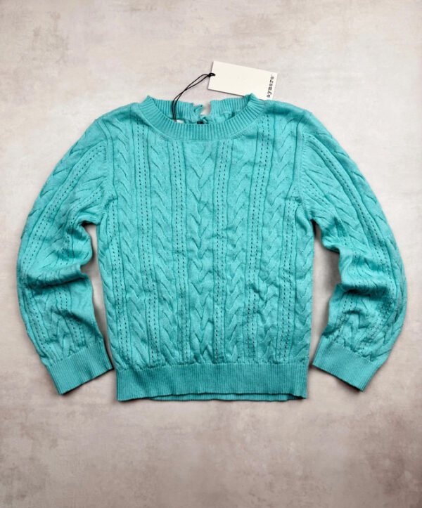 Pull à col rond enfant Aymara Nele turquoise taille 116 — vue 15
