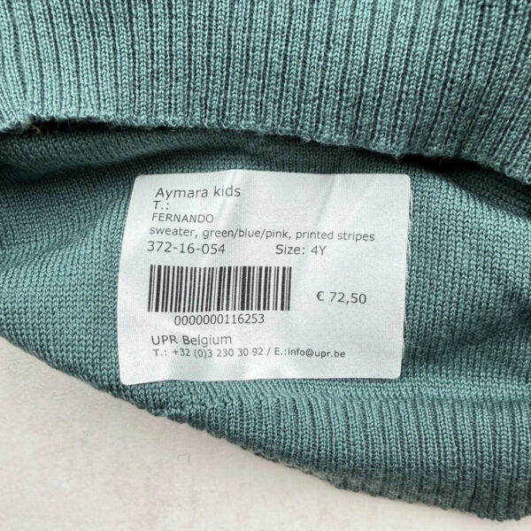Pull enfant Aymara Fernando unisexe vert taille 4 ans — vue 17