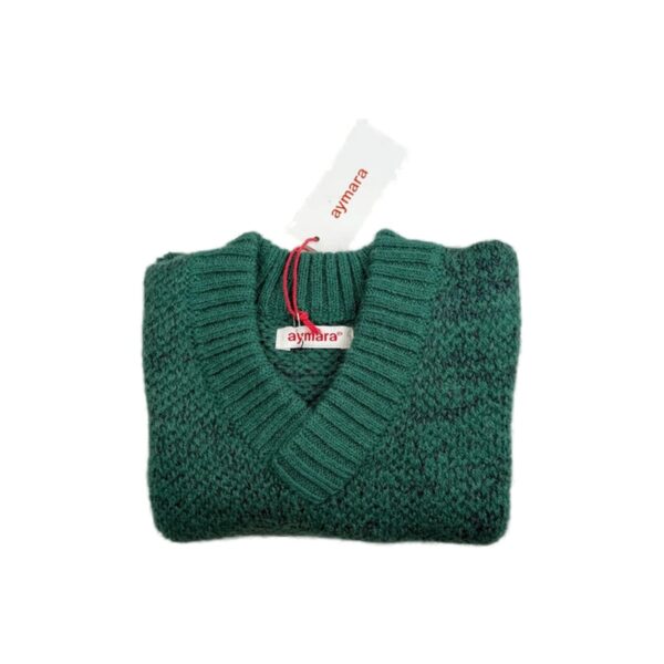 Pull enfant Aymara Salvador vert chiné taille 4 ans