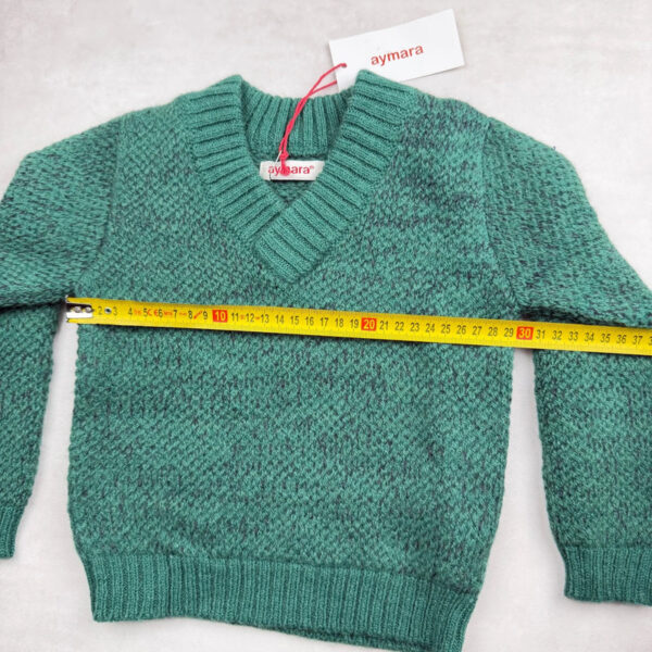 Pull enfant Aymara Salvador vert chiné taille 4 ans — vue 6